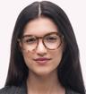 Havana/ Yellow Marc Jacobs MJ 1085 Round Glasses - Modelled by a female
