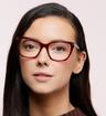 Burgundy Marc Jacobs MJ 1096 Cat-eye Glasses - Modelled by a female