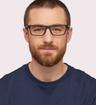 Satin Black Ink Oakley Hex Jactor OO8032 Rectangle Glasses - Modelled by a male