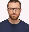 Satin Grey Smoke Oakley Hex Jactor OO8032 Rectangle Glasses - Modelled by a male