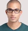 Satin Black Oakley OO8026-01 Rectangle Glasses - Modelled by a male