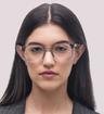 Transparent Grey Persol PO3263V Square Glasses - Modelled by a female