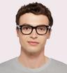 Black Persol PO3297V Rectangle Glasses - Modelled by a male