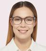 Transparent Grey Persol PO3297V Rectangle Glasses - Modelled by a female