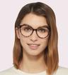 Havana Pink Ribbon Primrose Cat-eye Glasses - Modelled by a female