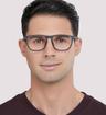 Matte Black Polaroid PLD D311 Square Glasses - Modelled by a male