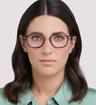 Dark Havana Polaroid PLD D376/G Square Glasses - Modelled by a female