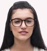 Havana Polaroid PLD D453 Square Glasses - Modelled by a female
