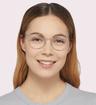 Brushed Silver Polo Ralph Lauren PH1179 Round Glasses - Modelled by a female