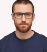 Matte Navy Blue Polo Ralph Lauren PH2218 Rectangle Glasses - Modelled by a male