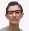 Mock Tortoise On Arista Ray-Ban Mega Clubmaster RB0316V Square Glasses - Modelled by a female
