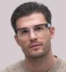 Grey On Transparent Ray-Ban RB0298V Square Glasses - Modelled by a male