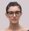 Havana Green Ray-Ban RB0298V Square Glasses - Modelled by a female