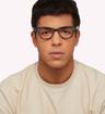 Shiny Black Ray-Ban RB0880 Square Glasses - Modelled by a male