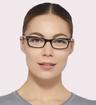 Black Transparent Ray-Ban RB5150 Rectangle Glasses - Modelled by a female
