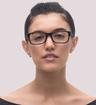 Havana Ray-Ban RB5268-52 Rectangle Glasses - Modelled by a female