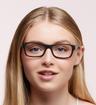 Matte Black Ray-Ban RB5268-52 Rectangle Glasses - Modelled by a female
