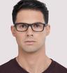 Matte Black Ray-Ban RB5268-52 Rectangle Glasses - Modelled by a male