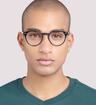 Black/Brown Ray-Ban RB5376 Round Glasses - Modelled by a male
