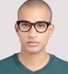 Black Ray-Ban RB5377 Square Glasses - Modelled by a male