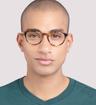 Havana Opal Brown Ray-Ban RB5380 Round Glasses - Modelled by a male