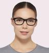 Black Ray-Ban RB5383-52 Rectangle Glasses - Modelled by a female