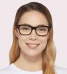 Havana Ray-Ban RB5383-54 Rectangle Glasses - Modelled by a female