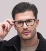 Black Ray-Ban RB5418 Oval Glasses - Modelled by a male