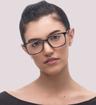 Havana Ray-Ban RB5421 Rectangle Glasses - Modelled by a female