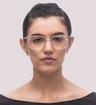 Transparent Ray-Ban RB5421 Rectangle Glasses - Modelled by a female