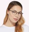 Black / Matte Black Ray-Ban RB6375-51 Round Glasses - Modelled by a female