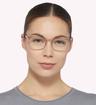Beige / Copper Ray-Ban RB6421-52 Square Glasses - Modelled by a female