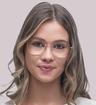 Rose Gold Ray-Ban RB6509 Round Glasses - Modelled by a female
