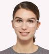 Transparent Ray-Ban RB7046-51 Round Glasses - Modelled by a female