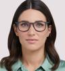 Black Ray-Ban RB7074-52 Square Glasses - Modelled by a female