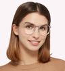 Transparent Ray-Ban RB7140-51 Square Glasses - Modelled by a female