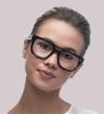 Havana Ray-Ban RB7226-52 Square Glasses - Modelled by a female