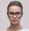 Opal Dark Grey Ray-Ban RB7228 Square Glasses - Modelled by a female