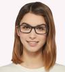 Demi Gloss Black Ray-Ban RB8901 Rectangle Glasses - Modelled by a female