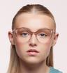 Pink Scout Made in Italy Costantino Cat-eye Glasses - Modelled by a female