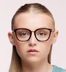 Black Scout Made in Italy Giunone Square Glasses - Modelled by a female