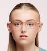 Brown Scout Made in Italy Minerva Square Glasses - Modelled by a female