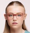 Pink Scout Made in Italy Navona Cat-eye Glasses - Modelled by a female