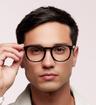 Black Scout Made in Italy Orbetello Round Glasses - Modelled by a male