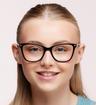 Black Scout Made in Italy Pompei Rectangle Glasses - Modelled by a female