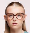 Tortoise Scout Made in Italy Pompei Rectangle Glasses - Modelled by a female