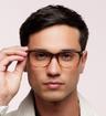 Brown Scout Made in Italy Rialto Rectangle Glasses - Modelled by a male