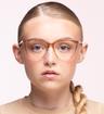 Cream Scout Made in Italy Venere Cat-eye Glasses - Modelled by a female