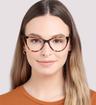 Shiny Havana / Silver Scout Arabella Cat-eye Glasses - Modelled by a female