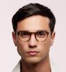 Shiny Havana Scout Aria Round Glasses - Modelled by a male
